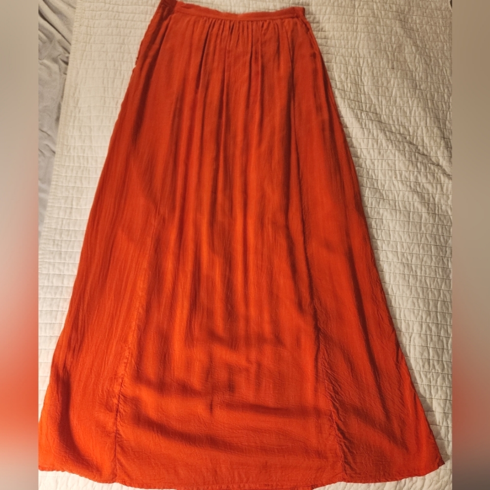 LOFT Vibrant Tangerine Maxi Skirt